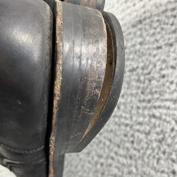 THURSDAY BOOT COMPANY CAPTAIN BOOTS MENS 11.5 BLACK MATTE LACE UP LEATHER *READ* - Picture 3 of 12